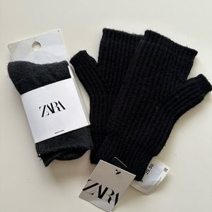 NWT ZARA SOCKS AND MITTENS. Size M